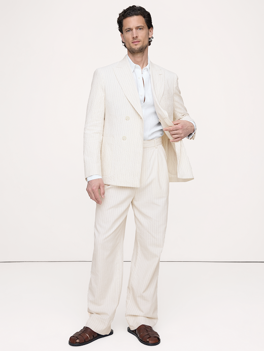 Banana Republic Italian Cotton-Linen Seersucker Suit Pant — photo 1