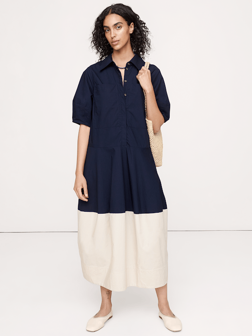 Banana Republic Cotton Poplin Barrel Shirt Dress — photo 1