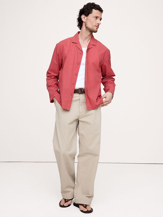 Banana Republic Relaxed-Fit Summerweight Cotton Long-Sleeve Resort Shirt — photo 1