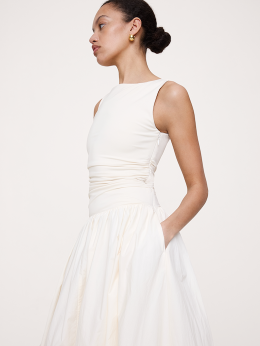 Banana Republic Jersey + Cotton Poplin Bubble-Hem Dress — photo 4