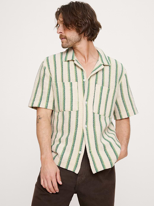 Banana Republic Stripe Knit Resort Shirt — photo 1
