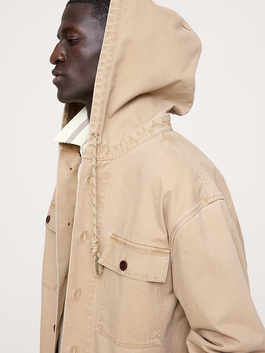 Banana Republic Cotton Twill Hooded Overshirt — photo 8