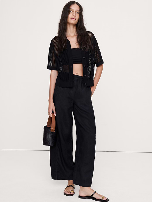Banana Republic Mid-Rise Relaxed Painter Pull-On Pant in Linen — photo 1