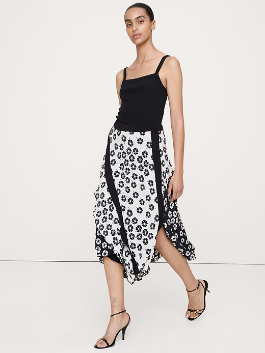 Banana Republic Crepe Asymmetrical Wrap Midi Skirt — photo 1