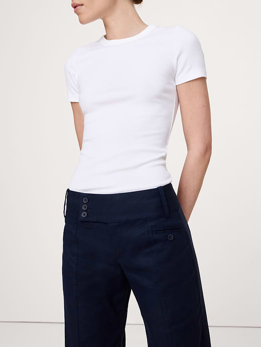 Banana Republic Low-Rise Wide-Leg Stretch Linen-Viscose Pant — photo 4