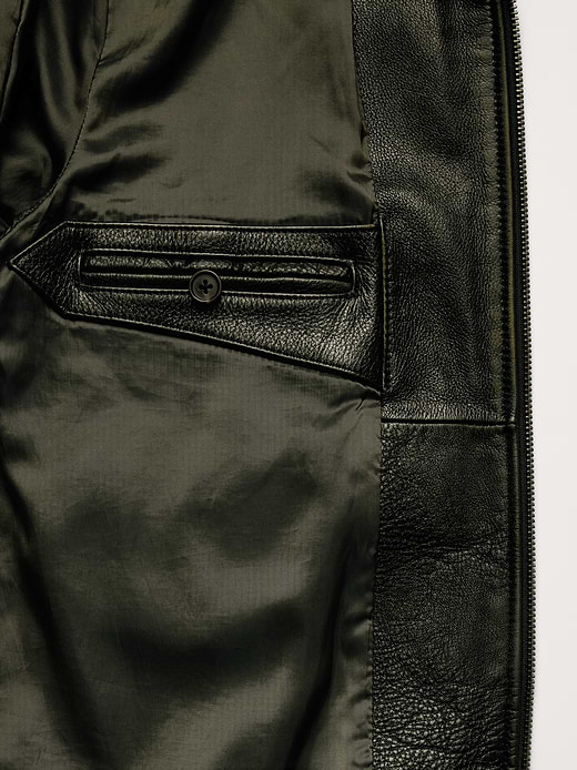 Banana Republic Oversized Distressed Leather Bomber Jacket — photo 6