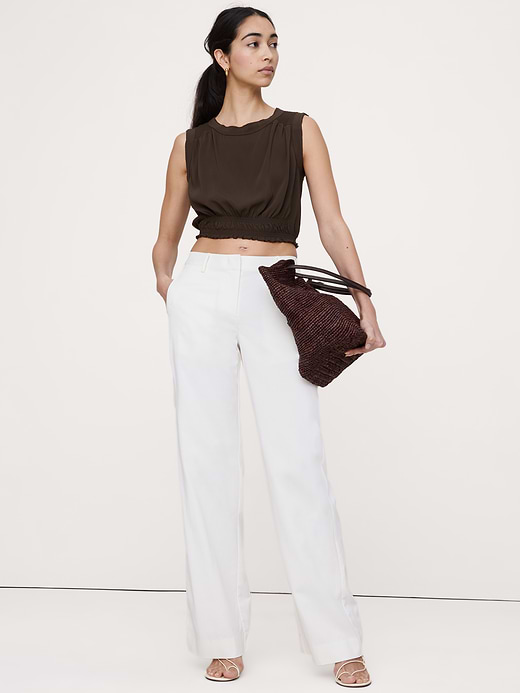 Banana Republic Smocked Georgette Cropped Tank — photo 1