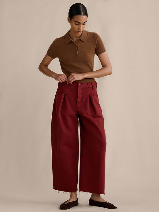 Banana Republic Mid-Rise Loose Pleated Crop Jean — photo 1