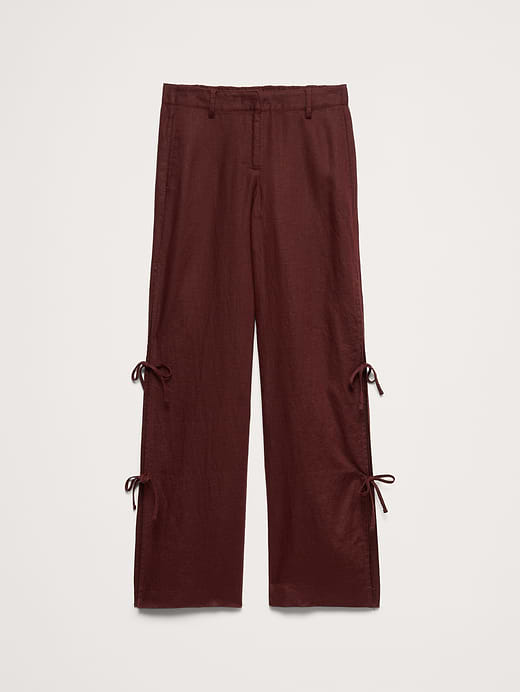 Banana Republic The Everyday Wide-Leg Side-Tie Pant In Linen — photo 5