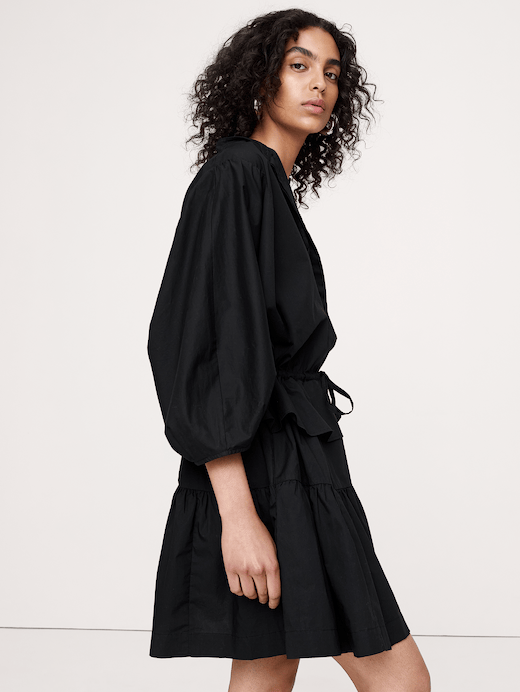 Banana Republic Cotton Poplin Drawstring-Waist Mini Dress — photo 4
