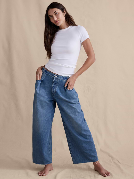 Banana Republic Mid-Rise Loose Pleated Crop Jean — photo 5