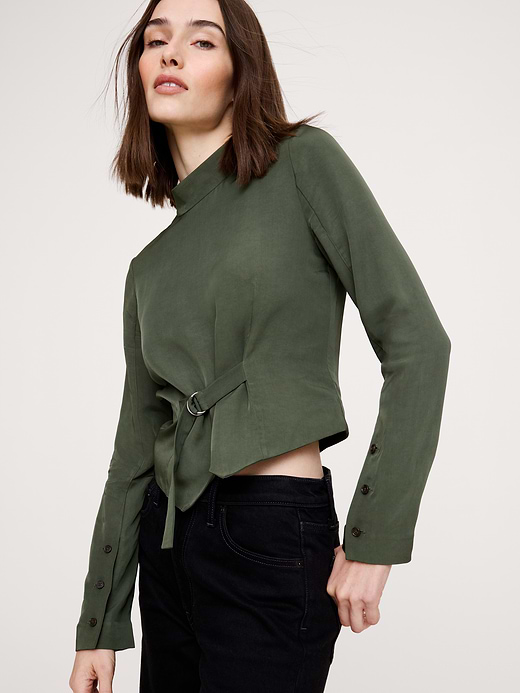 Banana Republic Drapey Mock-Neck Top — photo 4