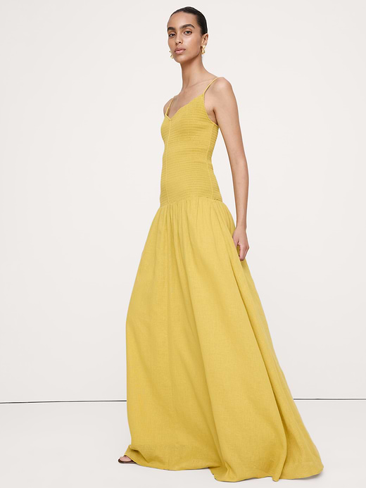 Banana Republic Linen-Cotton Gauze Smocked Maxi Dress — photo 4