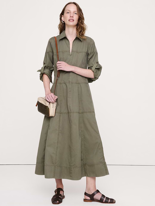 Banana Republic Cotton Twill Paneled Shirt Dress — photo 1
