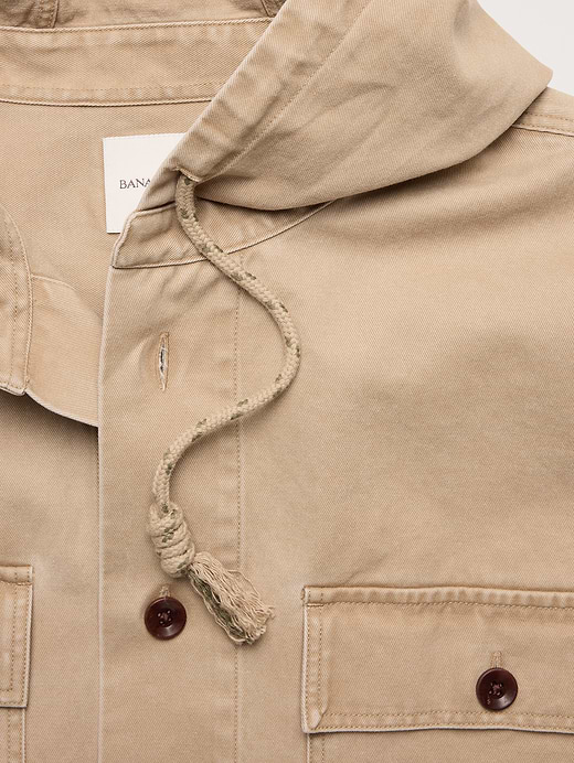 Banana Republic Cotton Twill Hooded Overshirt — photo 6