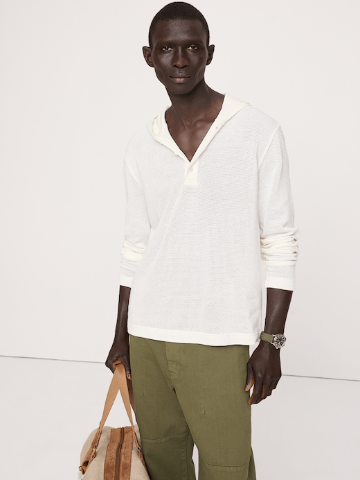 Banana Republic Cotton Henley Hoodie — photo 1