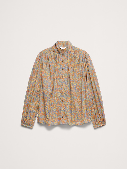 Banana Republic Lightweight Cotton Ruched-Shoulder Shirt — photo 5