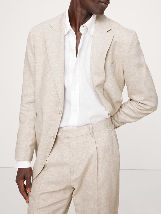 Banana Republic Herringbone Cotton-Linen Slim Suit Pant — photo 4