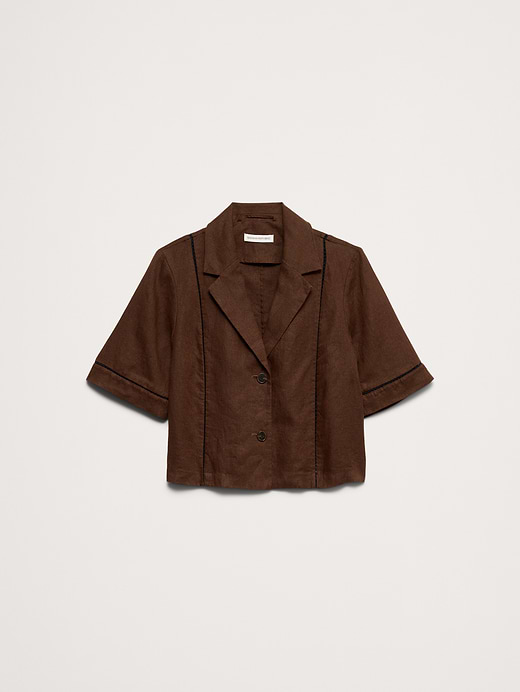 Banana Republic Linen Short-Sleeve Blazer Top — photo 5