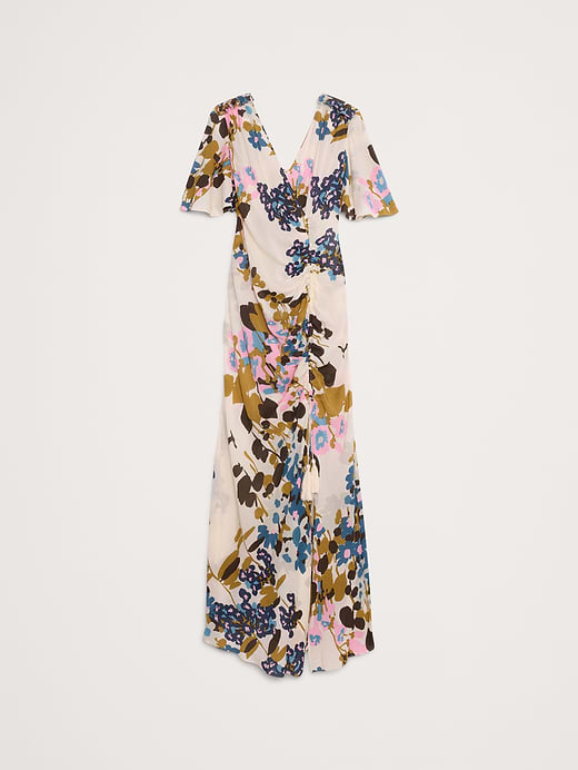 Banana Republic Stretch-Crepe Flutter-Sleeve Maxi Dress — photo 5