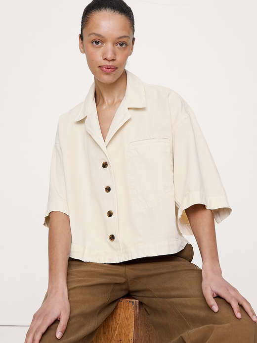 Banana Republic Boxy Crop Denim Shirt — photo 4