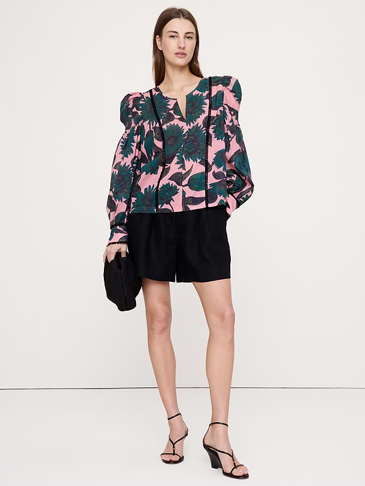 Banana Republic Lightweight Cotton Puff-Sleeve Top — photo 1