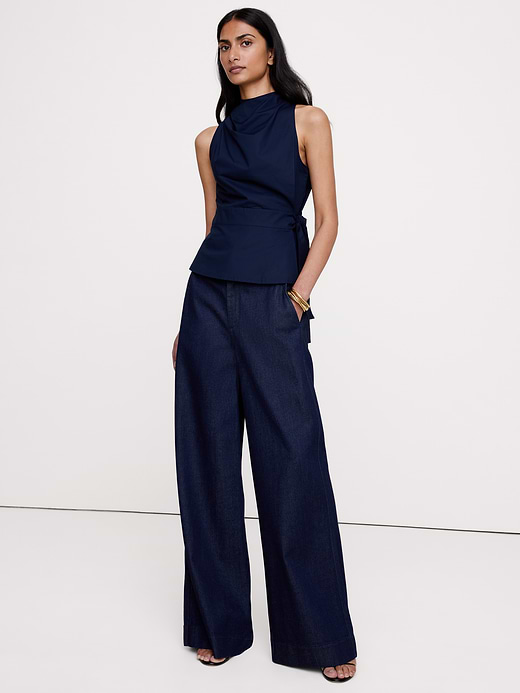 Banana Republic Cotton Poplin Cowl-Neck Tank — photo 4