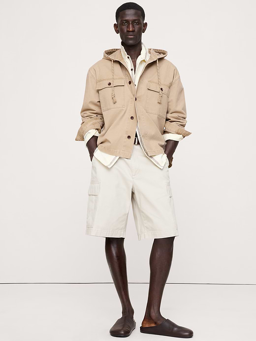 Banana Republic Cotton Twill Hooded Overshirt — photo 1