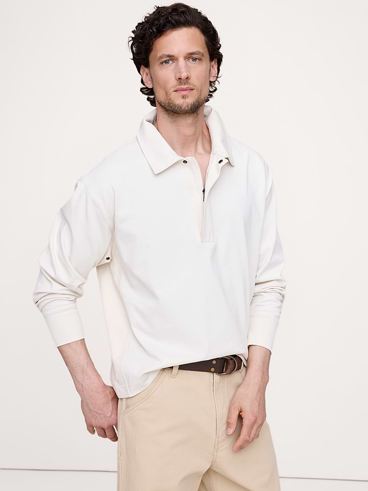 Banana Republic Cotton Quarter-Zip Sweatshirt — photo 1