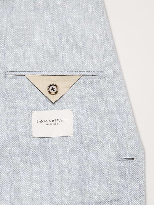 Banana Republic Tailored Slim-Fit Herringbone Linen-Merino Suit Jacket — photo 7