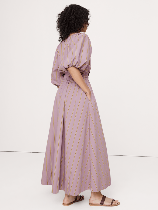 Banana Republic Cotton Poplin Puff-Sleeve Maxi Dress — photo 3