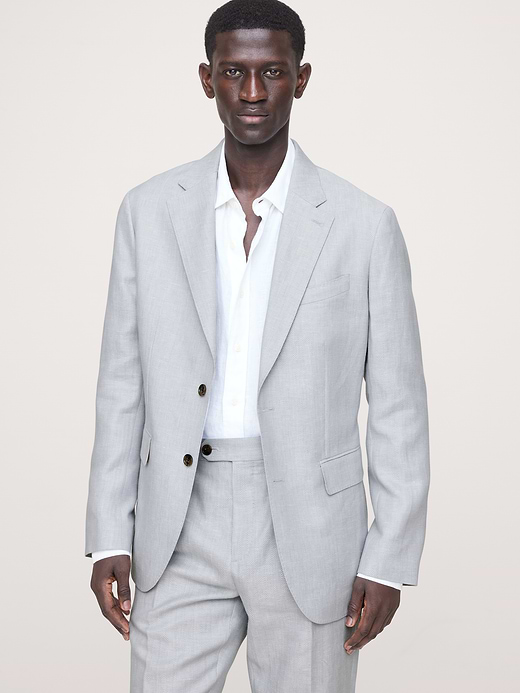 Banana Republic Tailored Slim-Fit Herringbone Linen-Merino Suit Jacket — photo 1