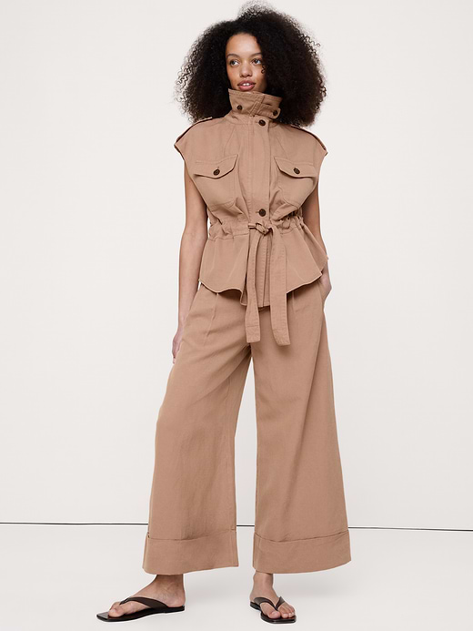 Banana Republic High-Rise Wide-Leg TENCEL™-Cotton-Linen Cropped Pant — photo 6