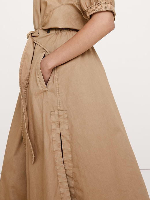 Banana Republic Cotton Twill Puff-Sleeve Midi Dress — photo 4