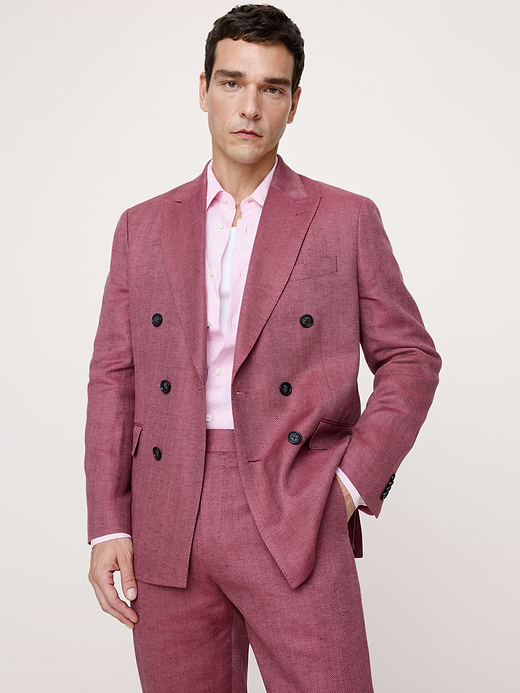 Banana Republic Double-Breasted Linen-Merino Suit Jacket — photo 1