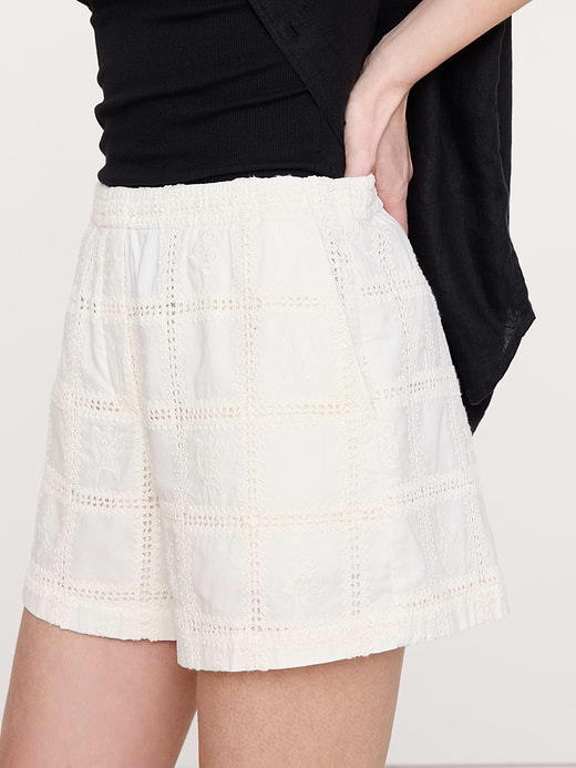 Banana Republic Embroidered Cotton 4" Pull-On Short — photo 4