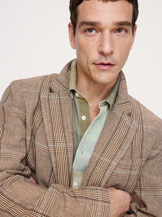 Banana Republic Italian Plaid Cotton-Linen Blazer — photo 4