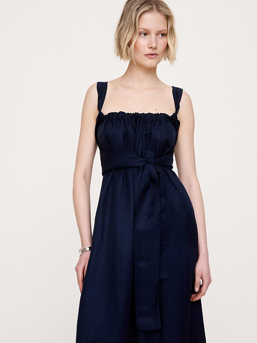 Banana Republic Viscose-Linen Gathered Maxi Dress — photo 4
