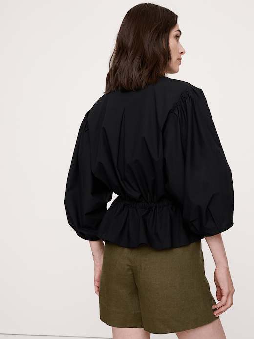 Banana Republic Cotton Poplin Tie-Waist Top — photo 3