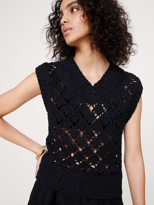 Banana Republic Crochet Cropped Sweater Vest — photo 4