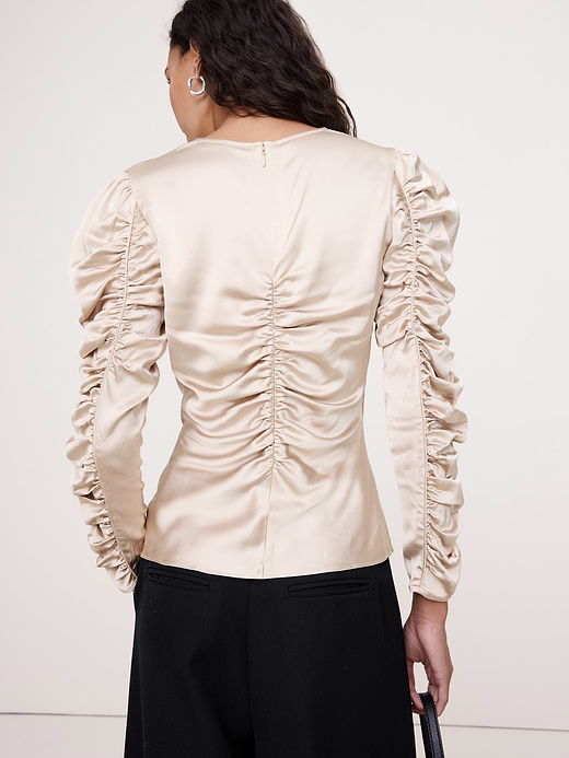 Banana Republic Stretch-Satin Ruched Top — photo 3