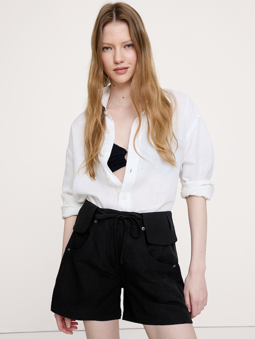 Banana Republic 4" TENCEL™-Linen Short with Foldover Waistband — photo 4