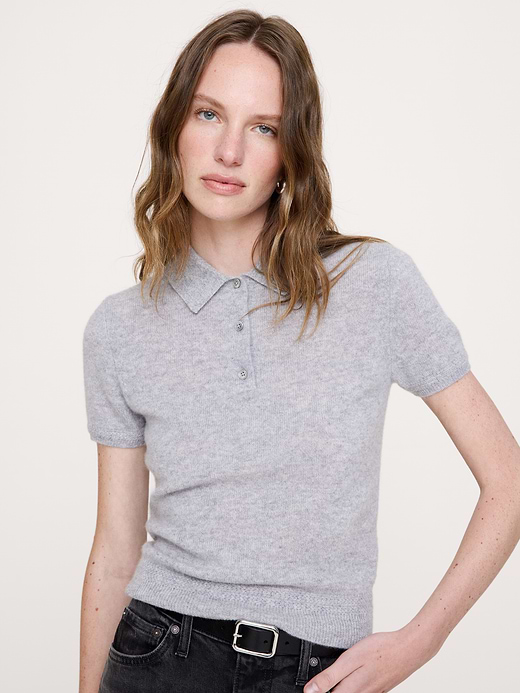Banana Republic Lightweight Cashmere Short-Sleeve Sweater Polo — photo 1