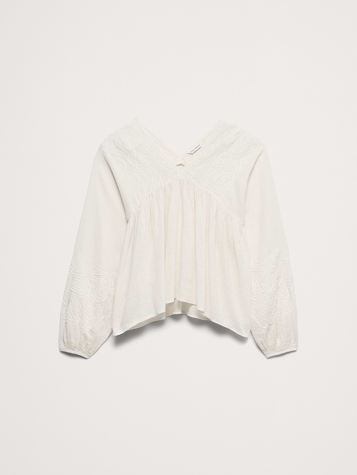 Banana Republic Embroidered Linen-Cotton Top — photo 5