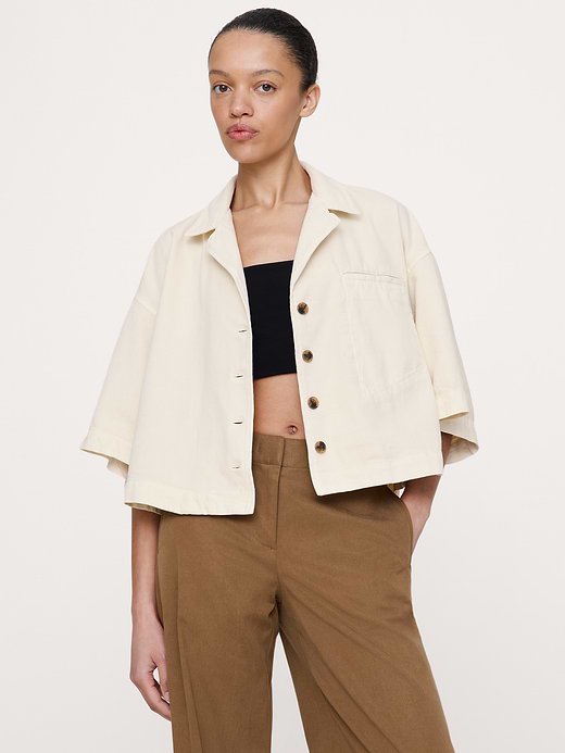 Banana Republic Boxy Crop Denim Shirt — photo 1