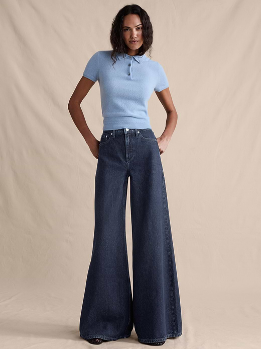Banana Republic High-Rise Wide-Leg Lightweight Palazzo Jean — photo 1
