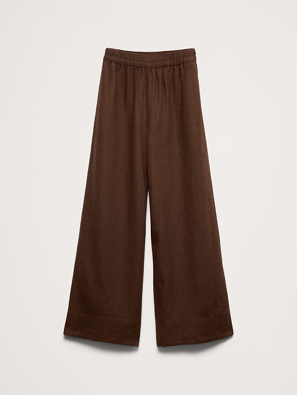 Banana Republic High-Rise Wide-Leg Linen Pull-On Ankle Pant — photo 5