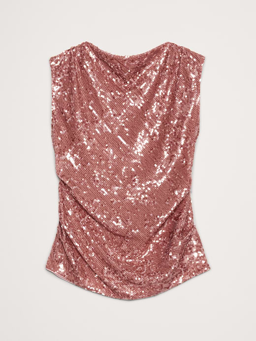 Banana Republic Bias-Cut Draped Sequin Top — photo 5