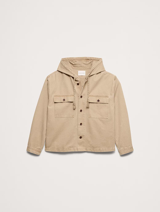 Banana Republic Cotton Twill Hooded Overshirt — photo 5