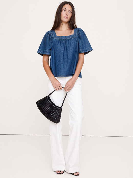 Banana Republic Chambray Square-Neck Top — photo 1